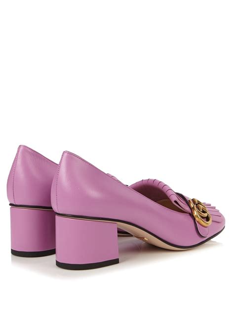 light pink gucci loafers|Gucci fringe loafer.